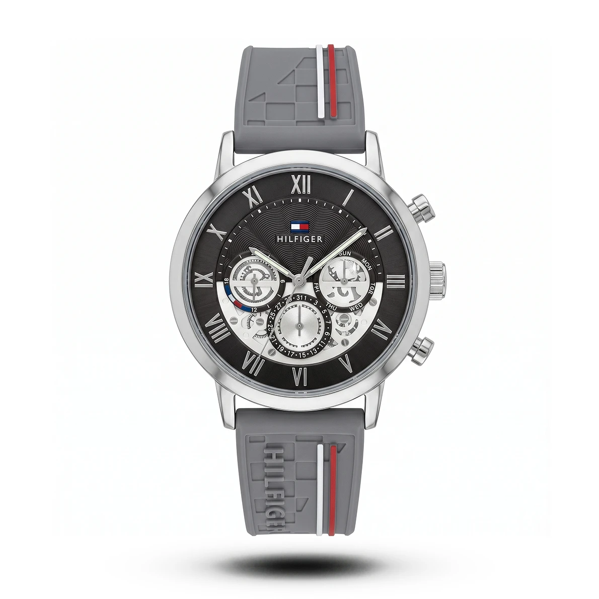 product-39e52c89-d0c3-4967-af33-01cca2b2cccb.webp Tommy Hilfiger-Style Multi-Function Skeleton Silicone Black Dial Watch - Image 1