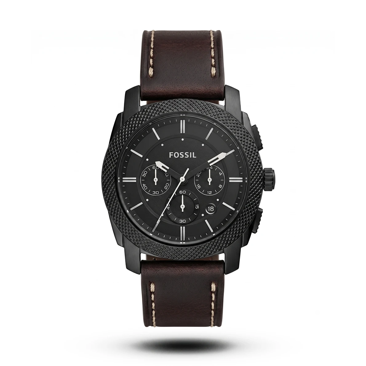 product-3a971125-9336-46db-a7de-27b38294aeef.webp Fossil-Style Machine Chronograph Dark Chocolate Leather Watch - Image 1