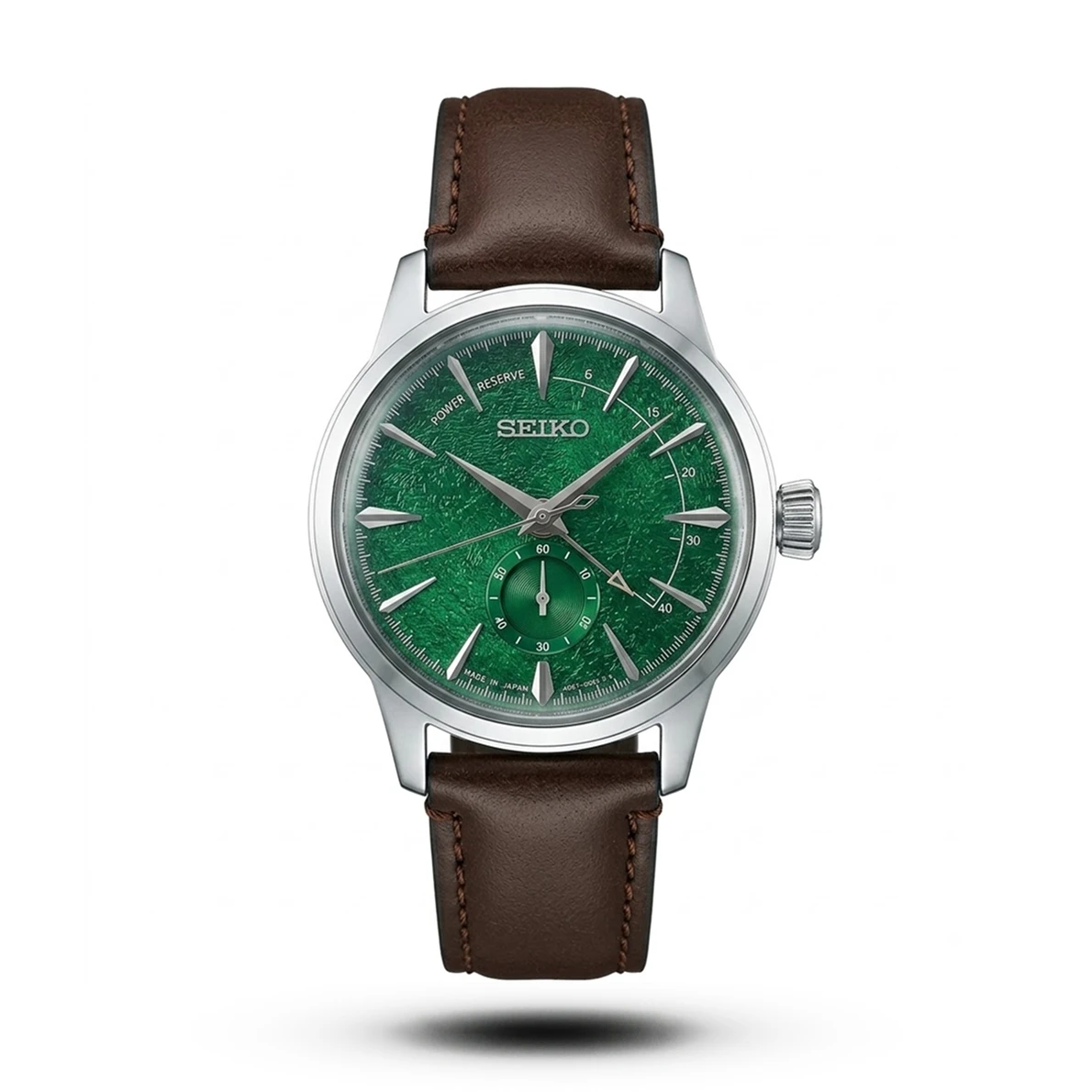 product-3ea17c18-f434-4ca8-9ba8-8f9e91a51ffc.webp Seiko Presage Cocktail Time brown Leather green dial Watch | AA Grade Inspired - Image 1