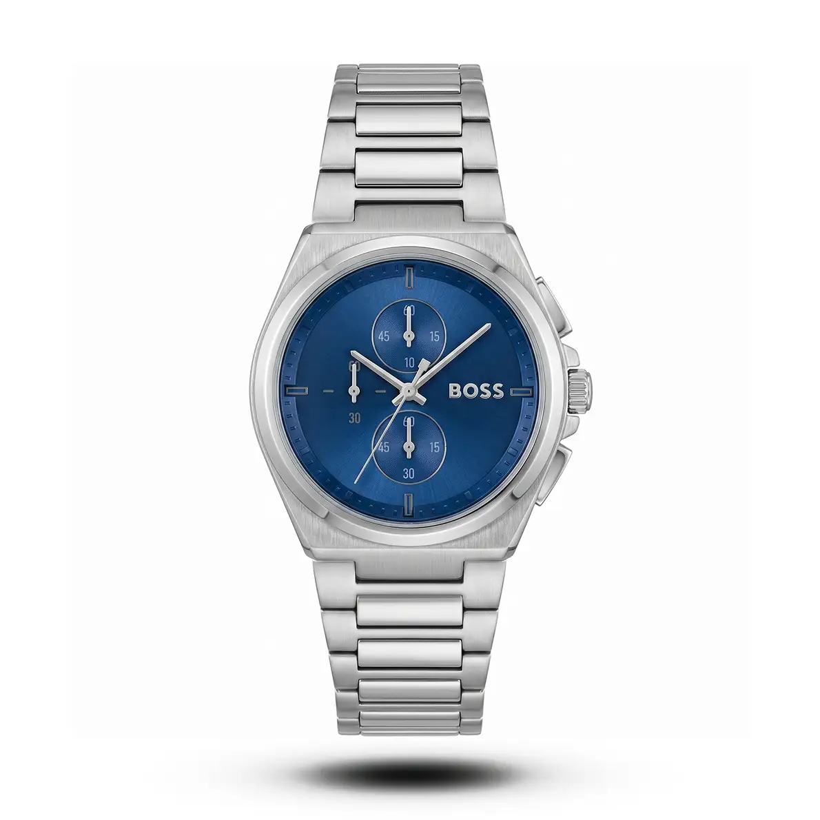 product-4298e665-31f7-46c8-8b3f-a2252e05943f.webp Hugo Boss-Style Candor Chronograph Integrated Silver Tone Blue Dial Watch - Image 1