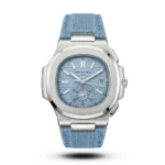 Patek Philippe-Inspired Nautilus Flyback Denim Blue Strap Watch