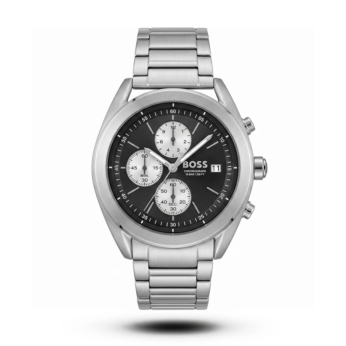 product-52ec546d-6842-4d35-9eb6-ad02ff4ecbb8.webp Hugo Boss-Style Grand Prix Black Dial Silver Case Watch - Image 1