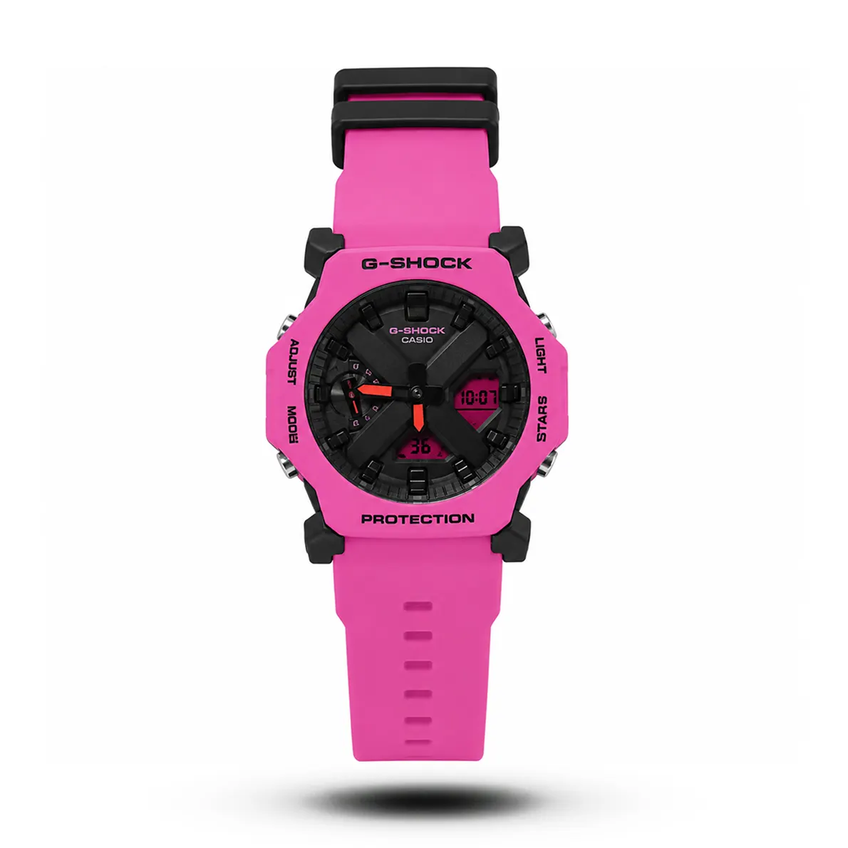 product-535e1985-69d9-4093-ac13-527a116693b2.webp Casio-Style G-Shock Carbon Core Guard Ana-Digi Pink Resin Watch - Image 1