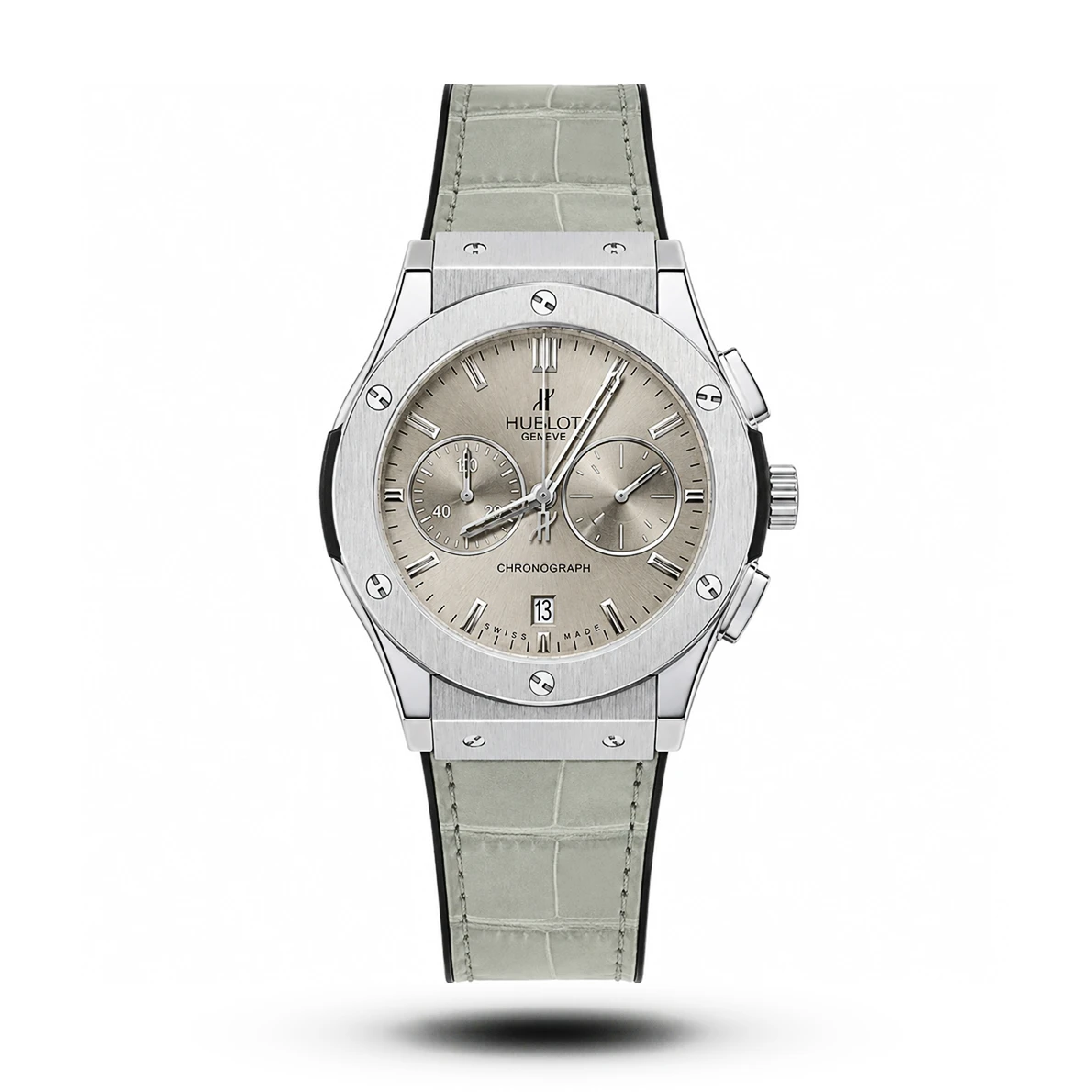 product-53f273a1-93d4-4de1-90d2-0014f4cdb65b.webp Hublot-Style Classic Fusion Chronograph Grey Leather Grey Dial Watch - Image 1