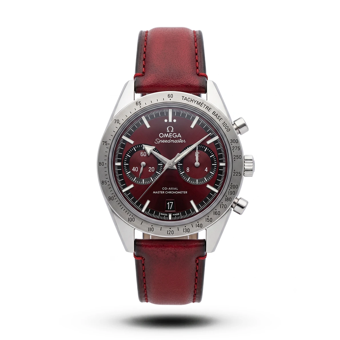 product-56b52557-647d-417f-a4f3-dc597950a395.webp Omega-Style Speedmaster '57 Co-Axial Leather Red Watch V2 - Image 1
