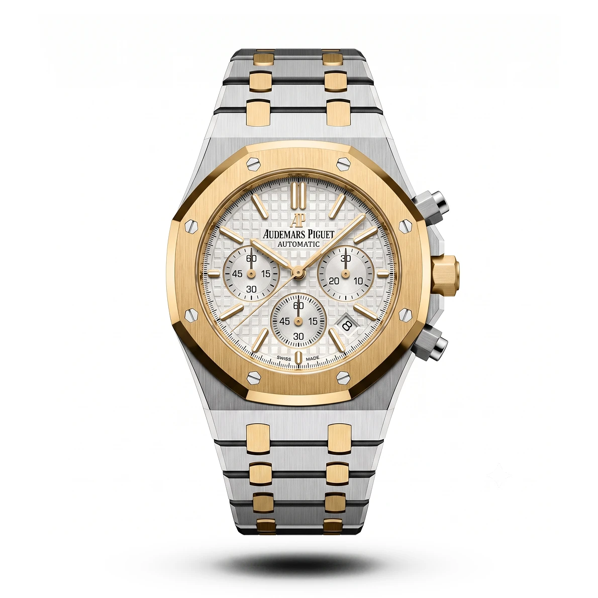 product-57bc10e0-dfe4-4736-b4cc-f2332fa870b3.webp AP-Style Royal Oak Chronograph Two-Tone Gold Alloy Men's Watch - Image 1