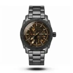 Fossil Machine Automatic Skeleton Knurled Bezel Black Metal Watch | AA Grade Inspired