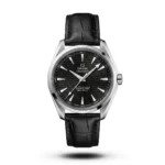 Omega-Style Seamaster Aqua Terra Black Wave Black Strap Watch