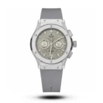 Hublot-Style Classic Fusion Geometric Chrono Grey Rubber Watch