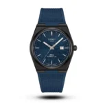 Tissot Prx Powermatic 80 Blue Strap Waffle Blue Dial Dial Black Tone Watch