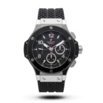 Hublot-Style Big Bang Chronograph Black Rubber Black Tone Strap Watch