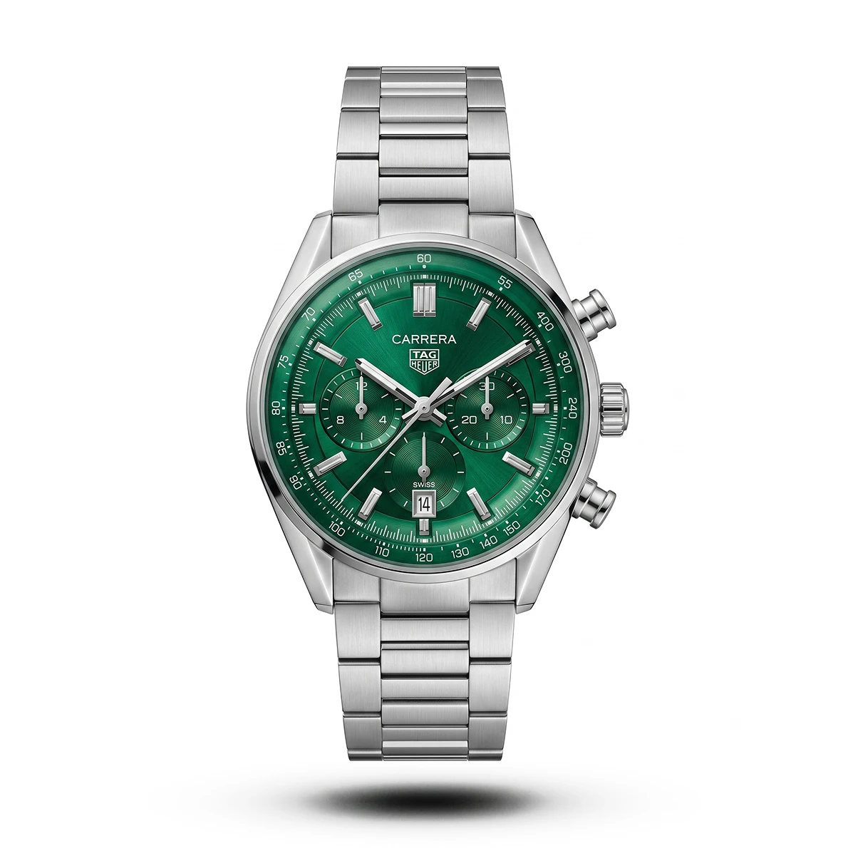 product-79cc2812-e120-4dcc-a48d-84cc3cc43682.webp Tag Heuer-Style Carrera Chronograph Green Dial Metal Watch - Image 1