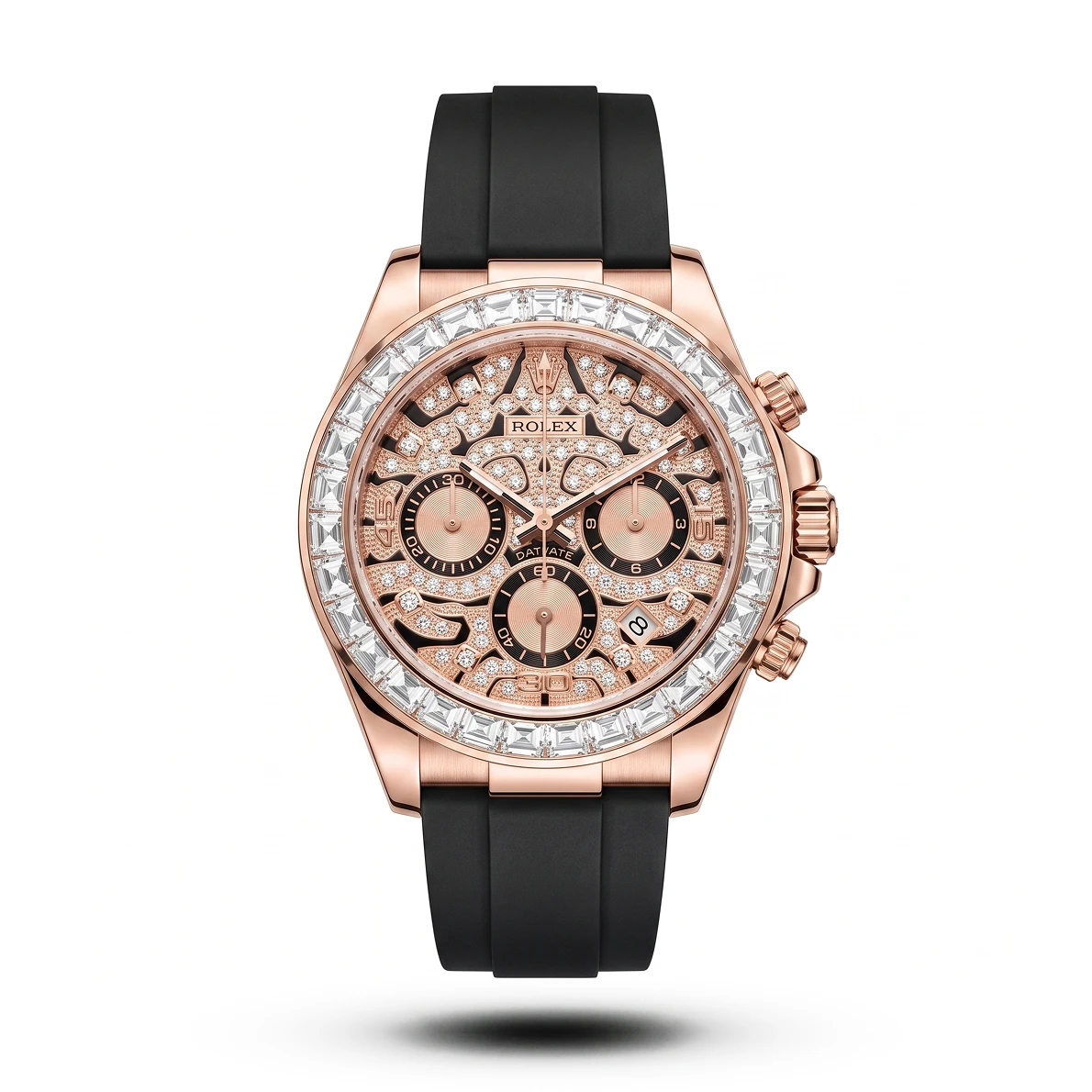 product-7c972ba9-dd11-4bed-9602-aeb14b9e1f50.webp Rolex Daytona rose gold tiger edition Rubber Strap Watch | AA Grade Inspired - Image 1