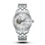Seiko-Style Presage Open-Heart Automatic White Dial Watch