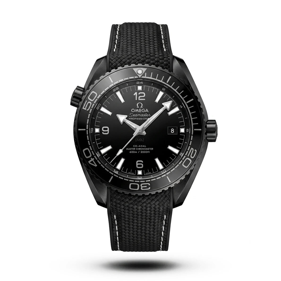 product-848c8aa9-b250-4106-a687-369c7eeea0bb.webp Omega-Style Seamaster Planet Ocean GMT Black Dial Black Belt Watch - Image 1