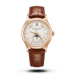 Patek Philippe-Inspired Complications Moonphase Brown Strap Watch