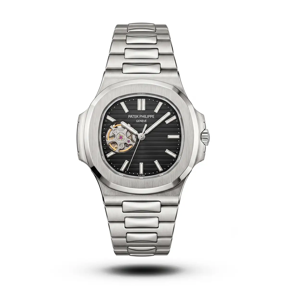 product-91d138c4-d984-40c2-9bd2-c3677999b272.webp Patek Philippe Nautilus Open-Heart Automatic black dial Watch | AA Grade Inspired - Image 1