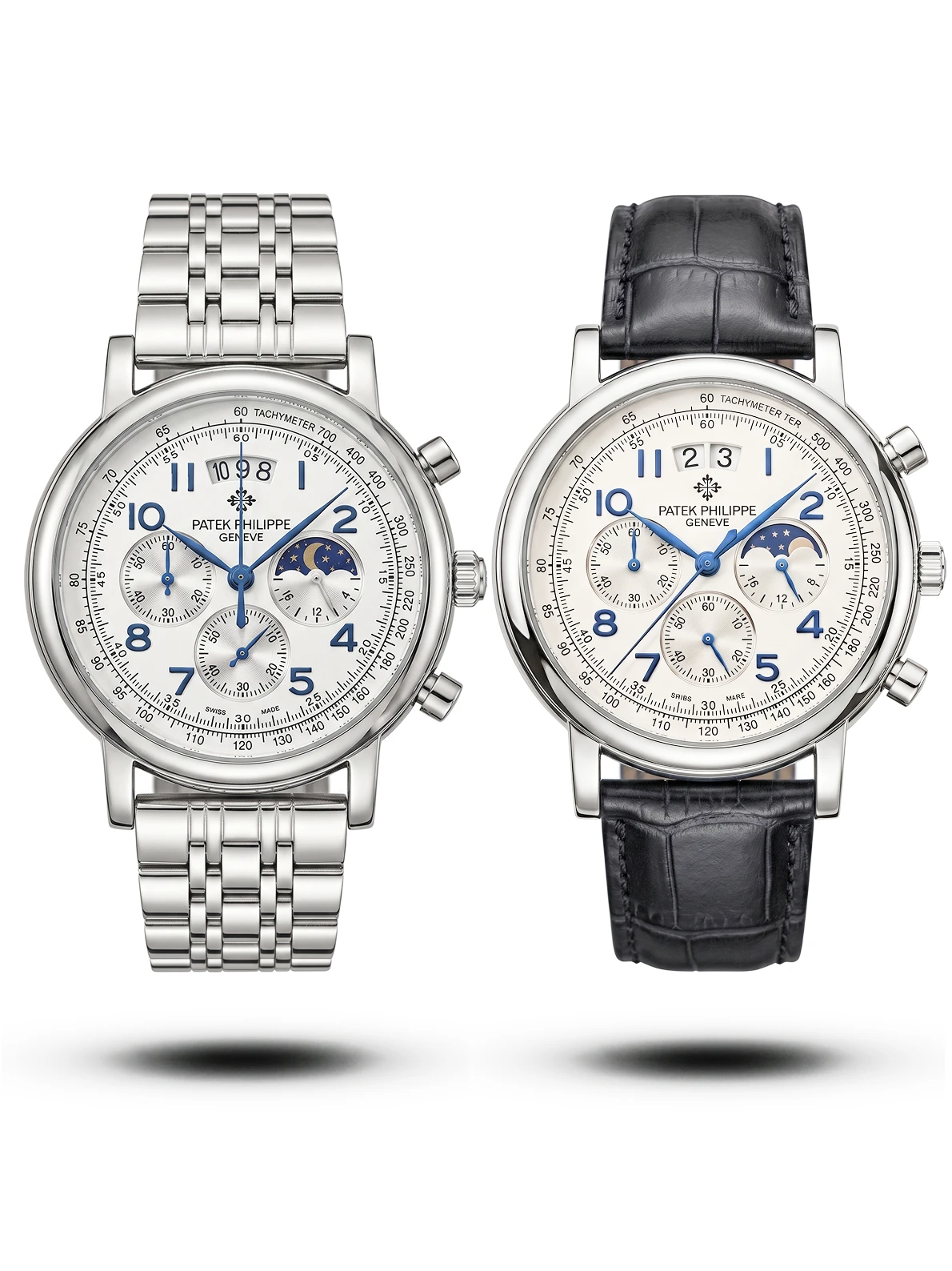 product-97a9c773-74b1-4840-9e57-eaf13047a976.webp Patek Philippe Grand numaric Moon Phase silver chain with free black belt | AA Grade Inspired - Image 1