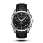 Tissot Couturier Chronograph Black Dial Leather Strap Watch
