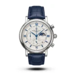 Patek Philippe-Inspired Spider Dial Blue Leather White Dial Watch