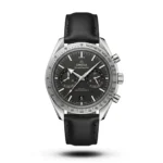 Omega-Style Speedmaster '57 Black Leather Watch