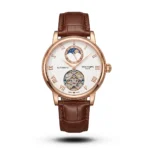 Patek Philippe grand Open-Heart Moonphase brown Leather rose gold tone Watch - Image 2