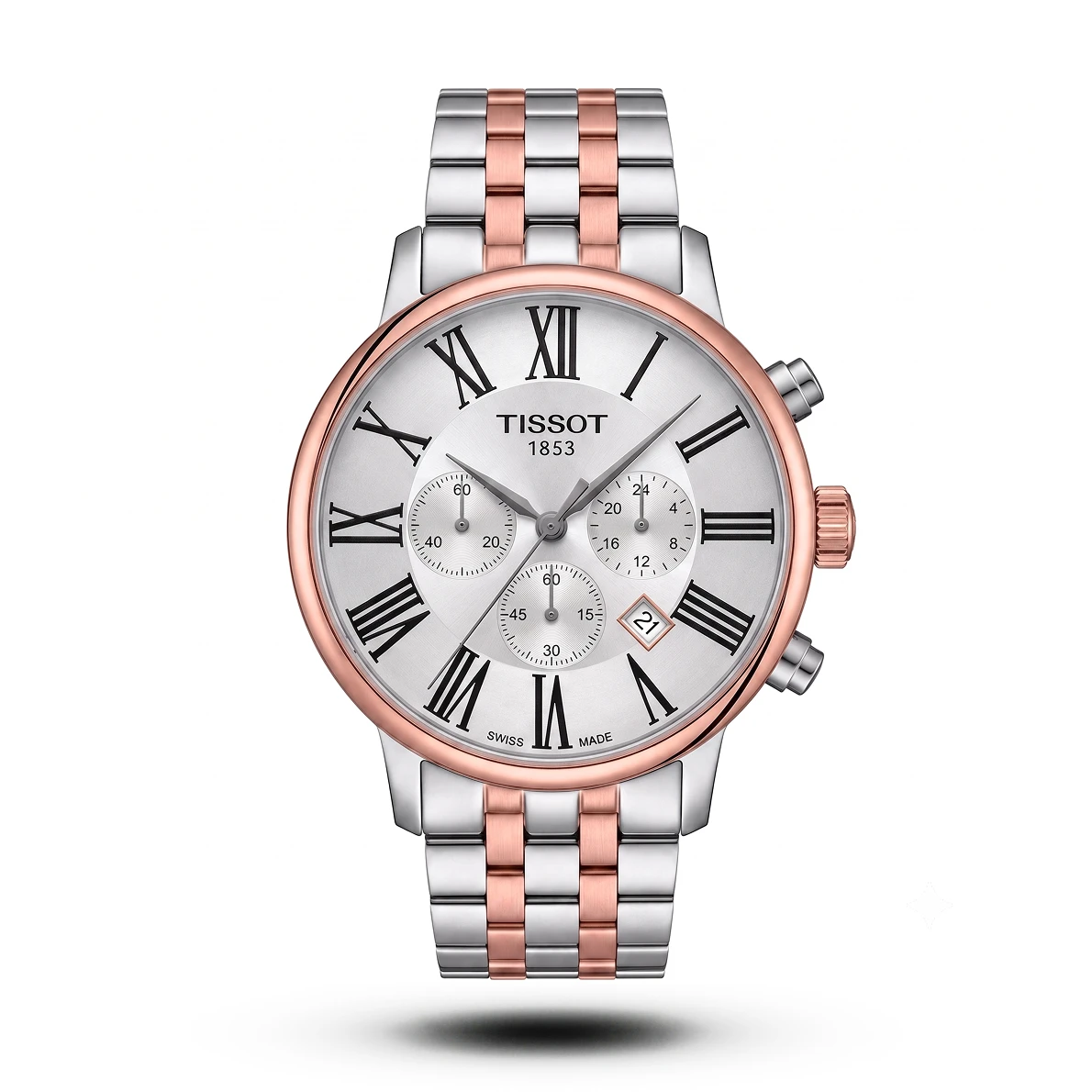 product-b99def17-d426-4506-bbfb-22d867886182.webp Tissot-Style Carson Two-Tone Rose Gold Case White Men's Watch - Image 1