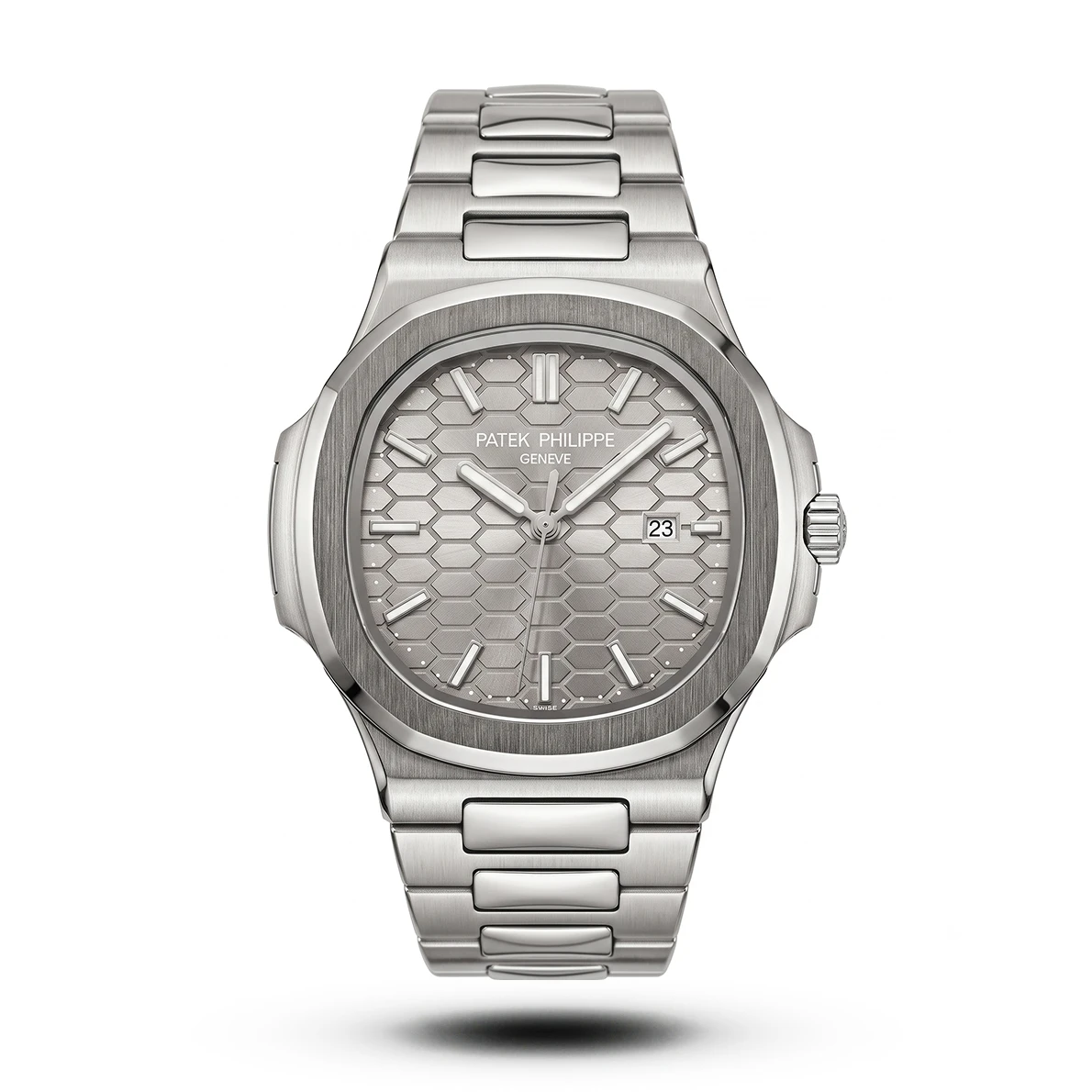 product-bd4bde83-da7d-4cc4-b568-9b14f56ad60c.webp Patek Philippe Inspired Nautilus Honeycomb Grey Dial Metal Watch - Image 1