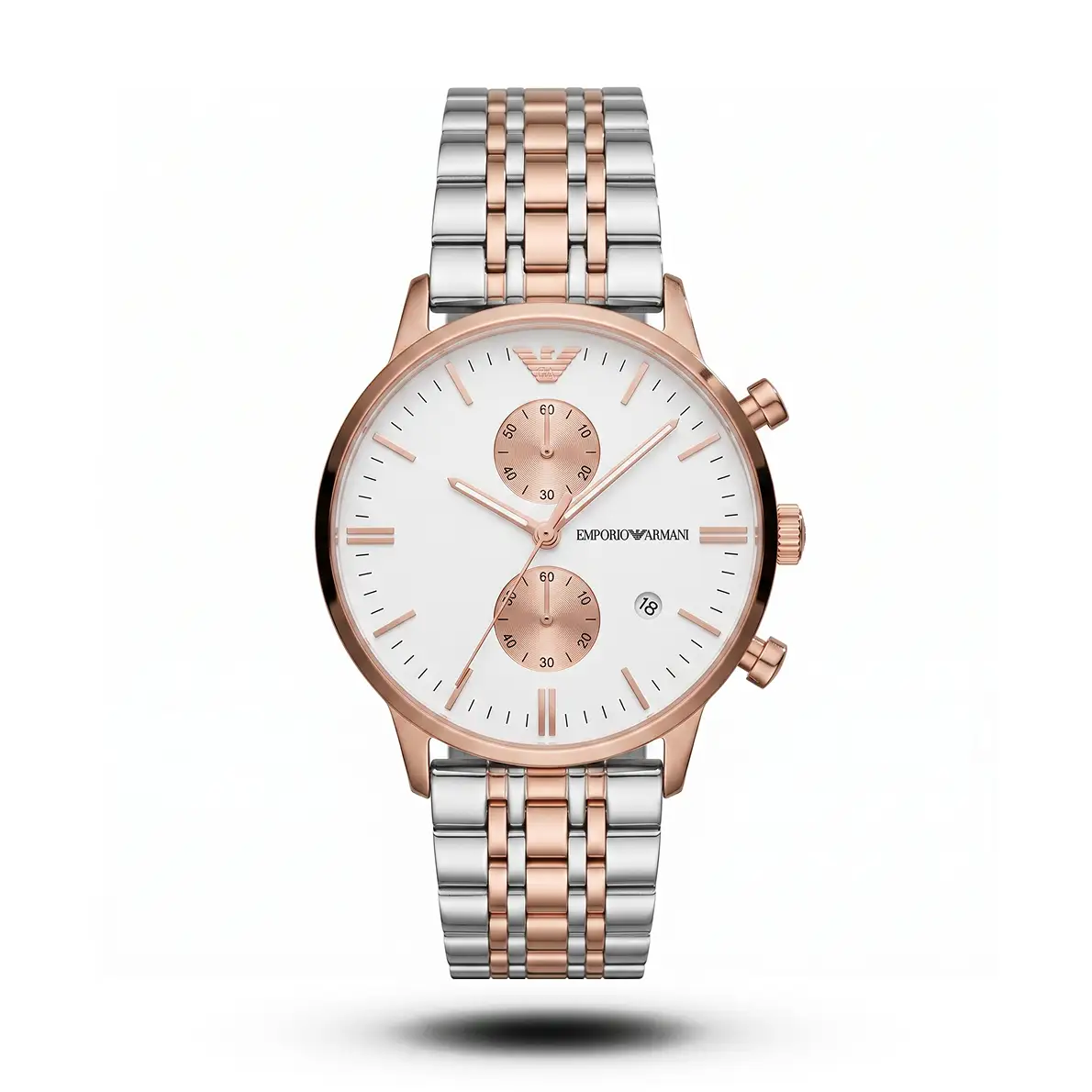 product-bf5890a1-272a-4e7a-a351-2d743050c166.webp Emporio Armani-Style Two-Tone Rose Gold Alloy Watch - Image 1