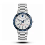 Versace-Style Sport Tech Chronograph White Dial Blue Bezel Watch