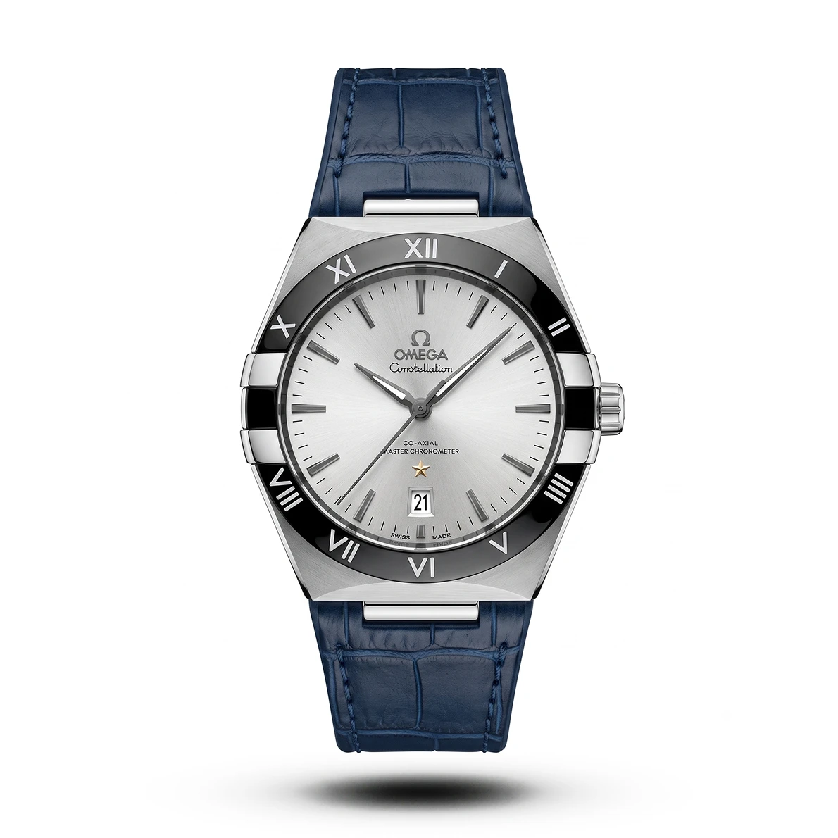 product-c46eb656-fd0b-4520-ac9b-da7a36ab3a48.webp Omega-Style Constellation Blue Leather Strap White Dial Watch - Image 1