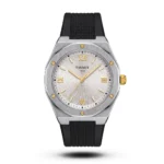 Tissot 1853 Octagonal Bezel Textured Strap white dial gold digit Watch