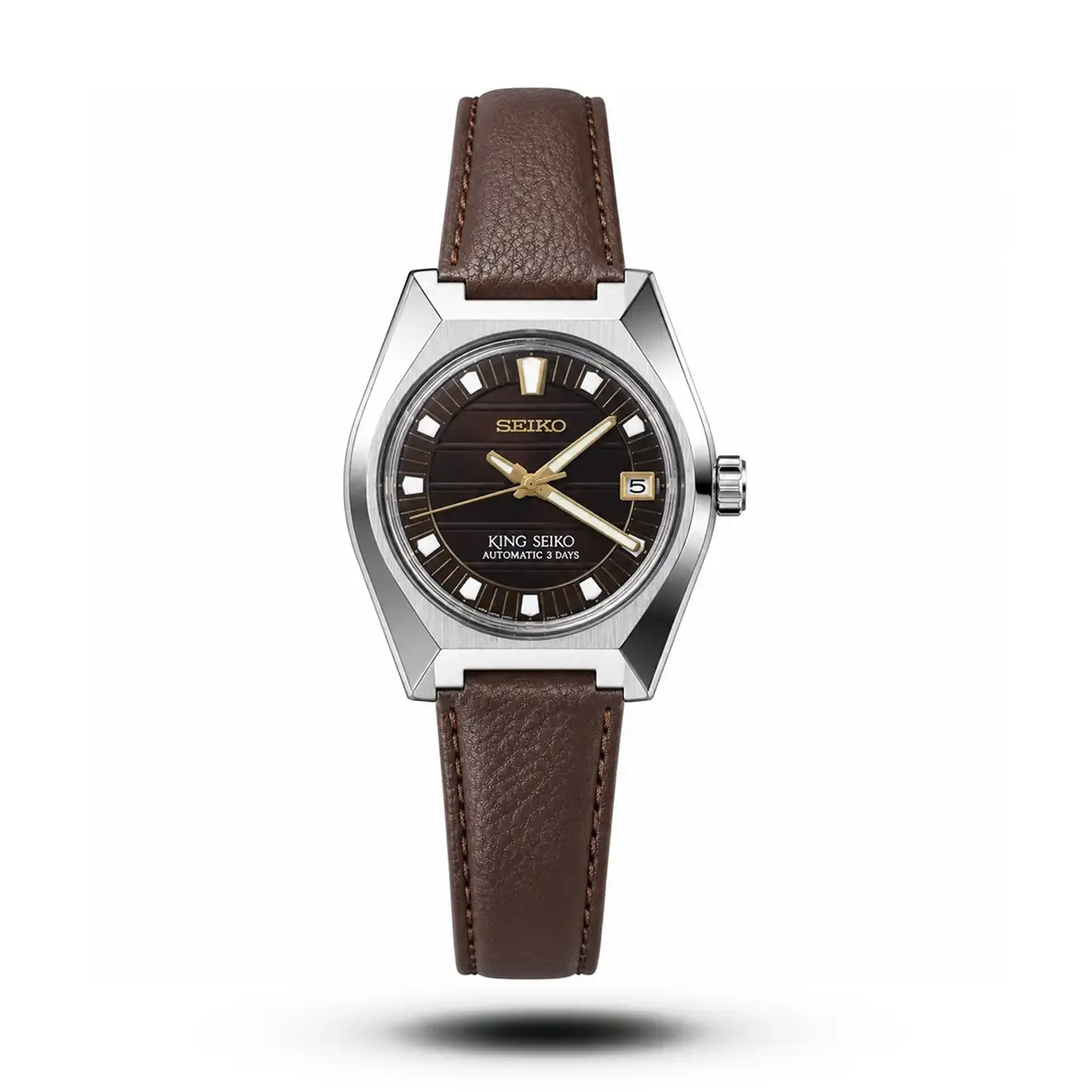 product-c622380e-705a-47f0-85a5-97cb40a4b7fa.webp King Seiko-Style Automatic Brown Dial Brown Leather Men's Watch - Image 1