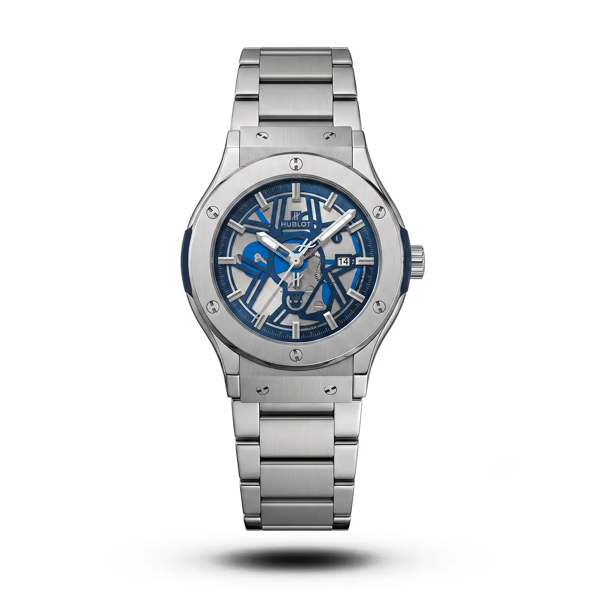 product-cd1c1e0c-7c53-419b-904d-b052b46ee880.webp Hublot Classic Fusion Aerofusion Skeleton Blue Dial Silver Tone Watch - Image 1