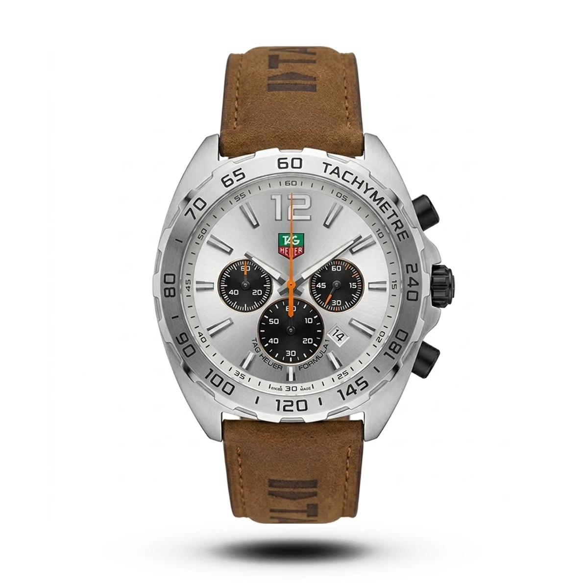 product-ce4f4487-df70-44be-84d3-d44c355e11dc.webp Tag Heuer-Style Formula 1 Chronograph Mustard Suede Leather Watch - Image 1