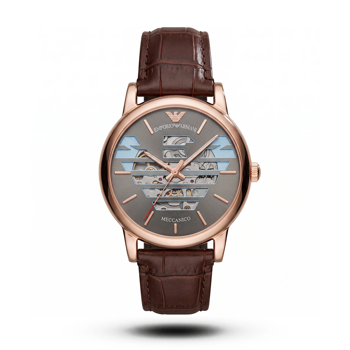 product-d0d07a4f-0559-4fda-8003-194ed94a7c42.webp Emporio Armani-Style Meccanico Rose Gold Case Brown Leather Strap - Image 1