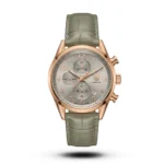 Tag Heuer-Style Carrera Calibre 1887 Grey Leather Rose Gold Tone Watch