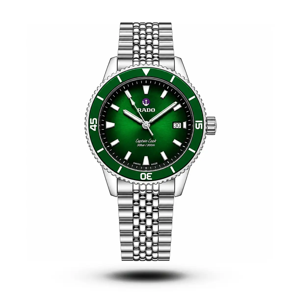 product-d69acbe8-c73d-4a44-9c4a-6b1d51785f0f.webp Rado Captain Cook Green Dial Watch - Image 1