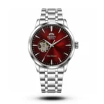 Orient-Style Open-Heart Automatic Red Dial Watch