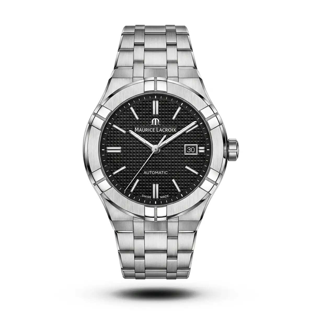 product-e029a915-5dd6-43f7-9c30-ef28fcb518e6.webp Maurice Lacroix-Style Aikon Automatic Black Dial Steel Watch - Image 1
