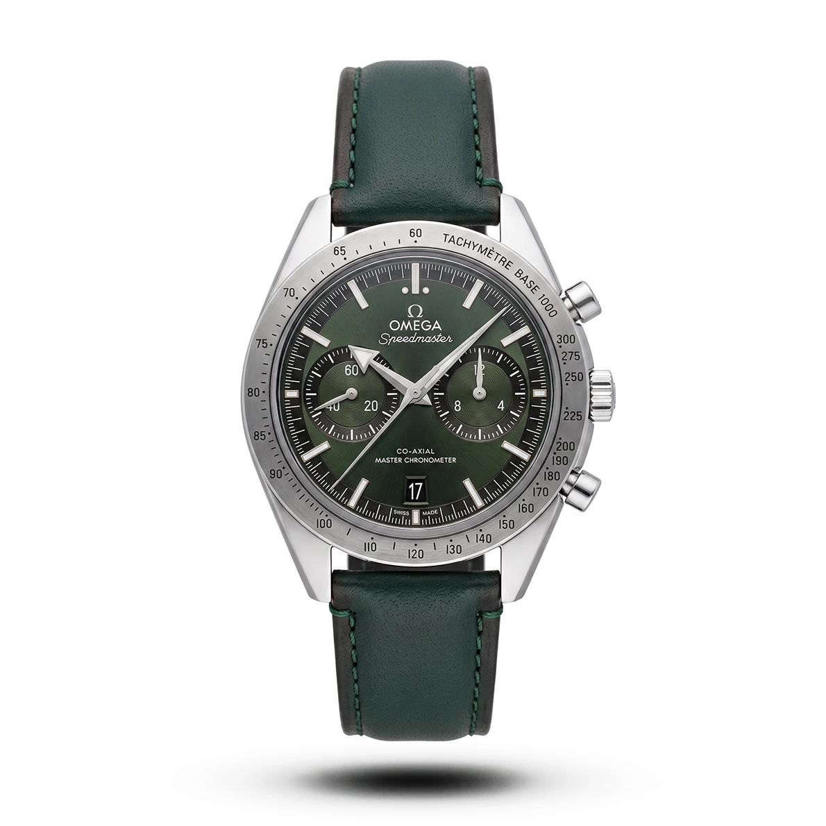 product-e1c58594-fabf-4445-b9a7-2721f2ccceb0.webp Omega-Style Speedmaster '57 Co-Axial Leather Green Watch V2 - Image 1