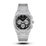 Tissot-Style PRX Chronograph Integrated Black Panda Dial Watch