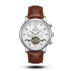 Patek Philippe Grand Calendar Open-Heart Perpetual brown Leather silver tone Watch