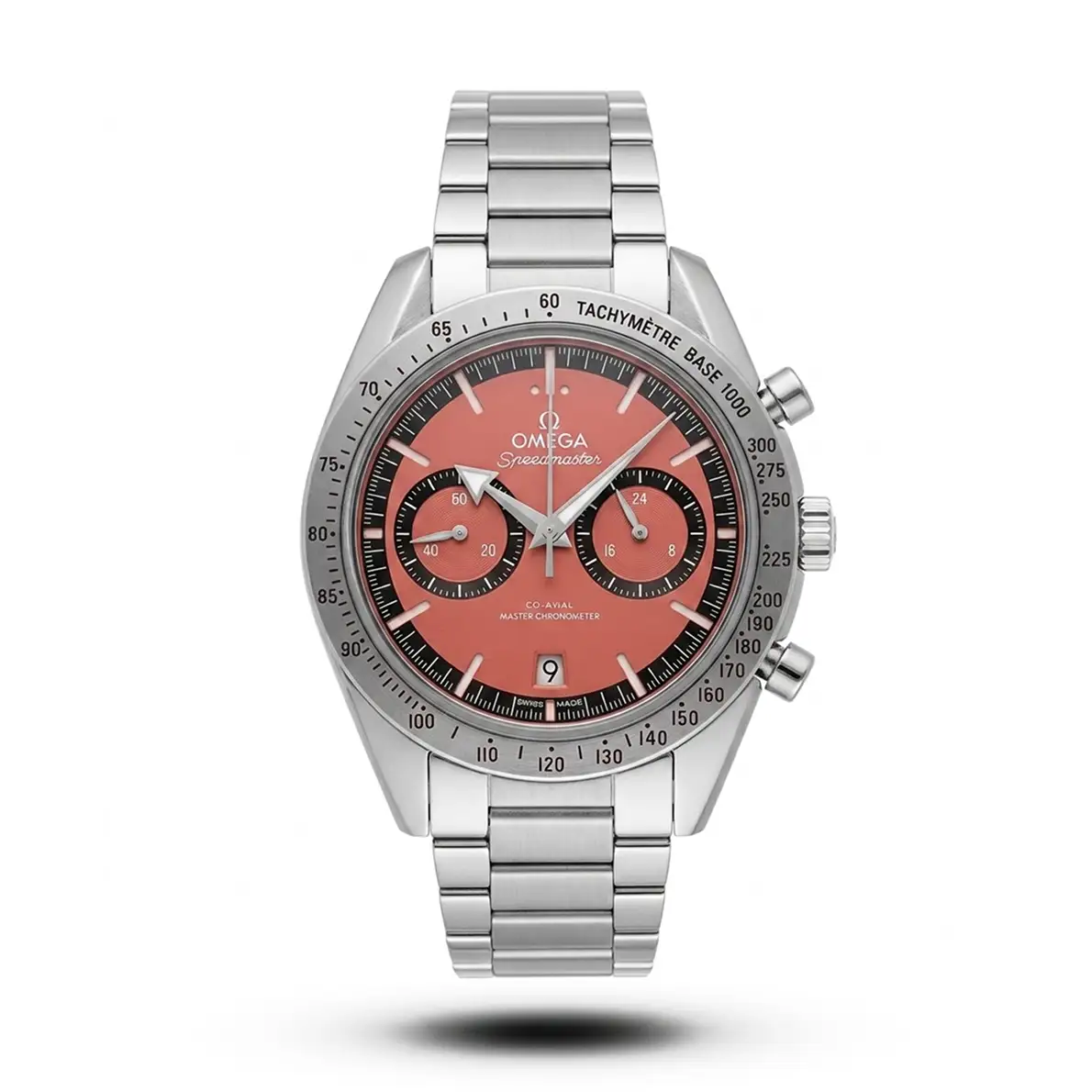 product-f28bb825-c3e8-463d-b891-6a39a93d49f5.webp Omega-Style Speedmaster '57 Chronograph Red Dial Watch - Image 1