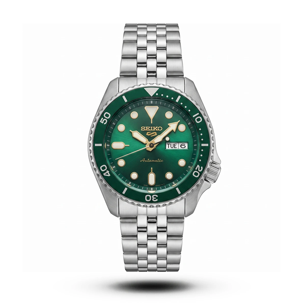product-f3410019-540d-4476-bcca-9ef3c5786ae3.webp Seiko 5 Sports Skx Green Dial Metal Watch - Image 1