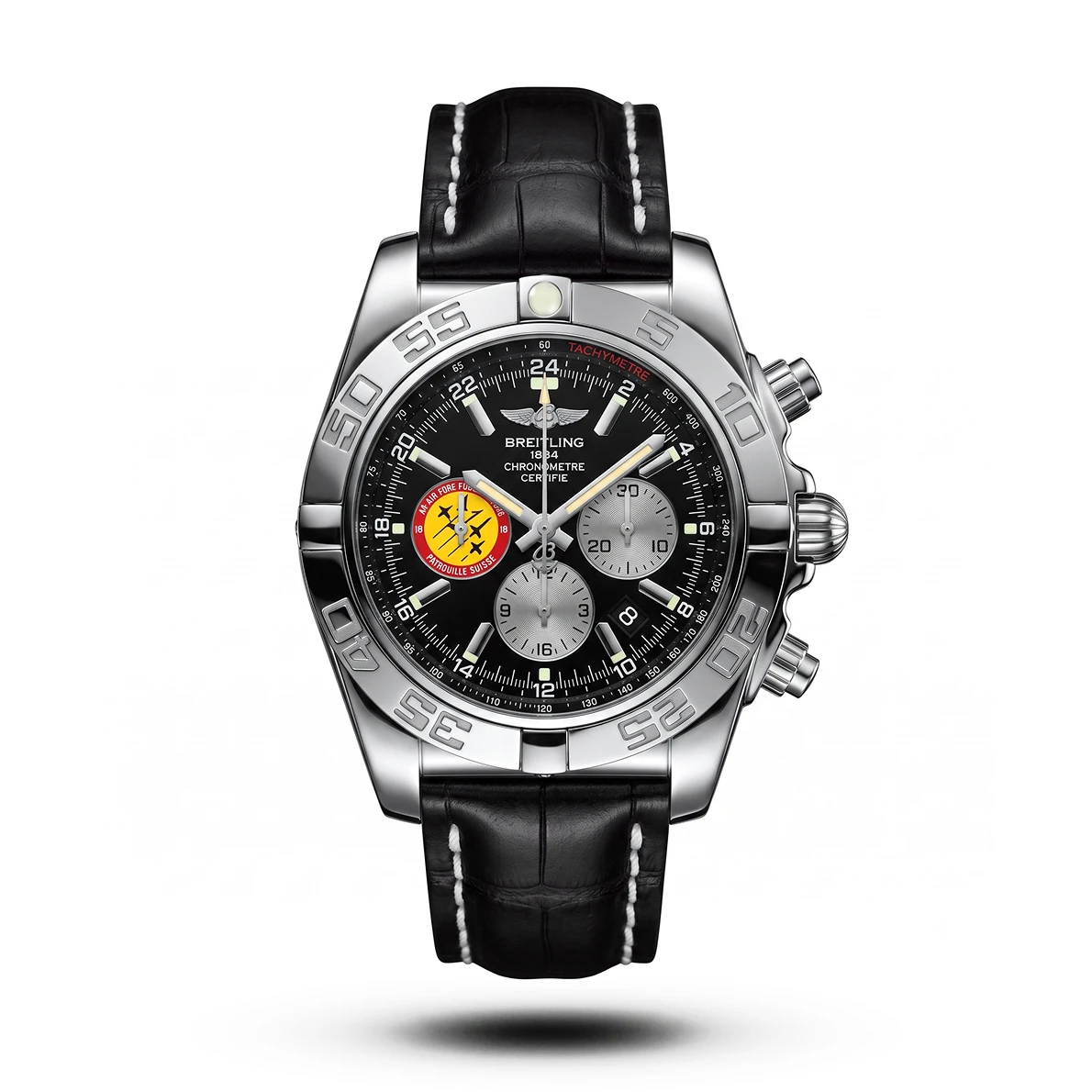 product-f5b84a97-271a-4dfa-ba6e-a927018cf12d.webp Breitling-Style Chronomat 44 Black Leather Black Dial Watch - Image 1