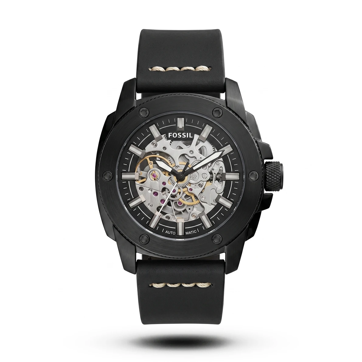 product-f849e56f-576f-4ac9-bca5-6bc84e86322f.webp Fossil-Style Nate Automatic Skeleton Leather Full Black Black Dial Watch - Image 1