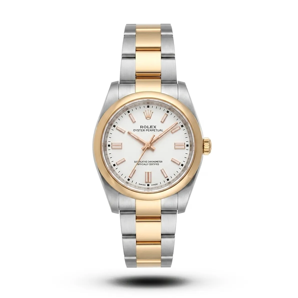 product-f9a7a316-74cc-42f0-a9c5-424ded8ec3f3.webp Rolex Inspired Oyster Perpetual White Dial Two-Tone Steel Watch - Image 1