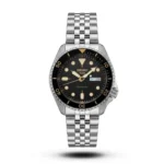 Seiko 5 Sports Diver Vintage Black Dial Gold Accent Watch