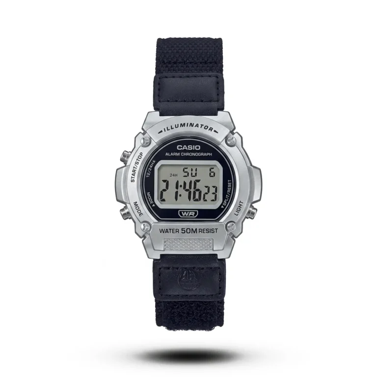 Casio Style Steelridge Urban Guard Silver Bezel Black Dial Black Belt